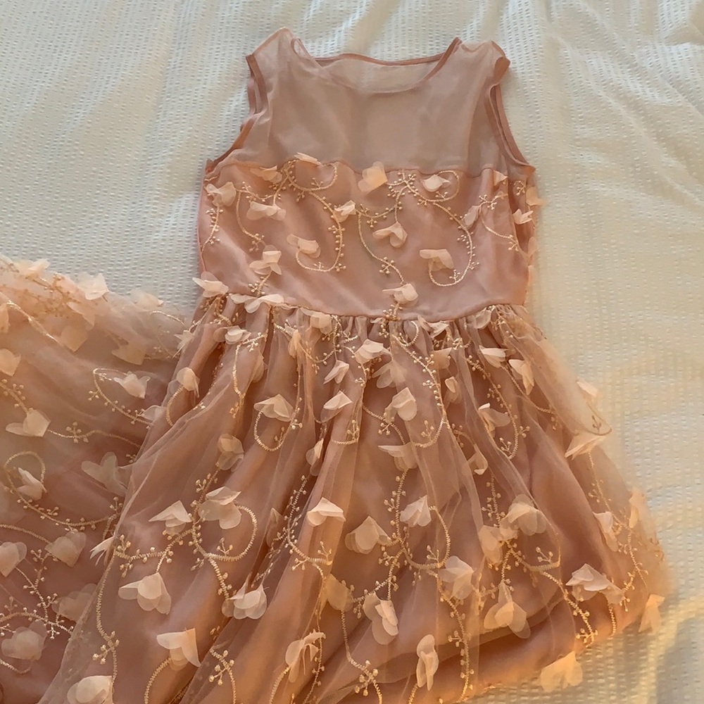 Floor length pink floral Dress